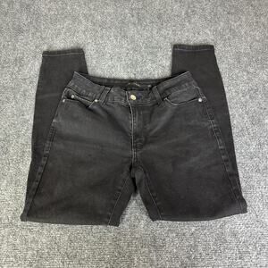 black mid rise skinny jeans